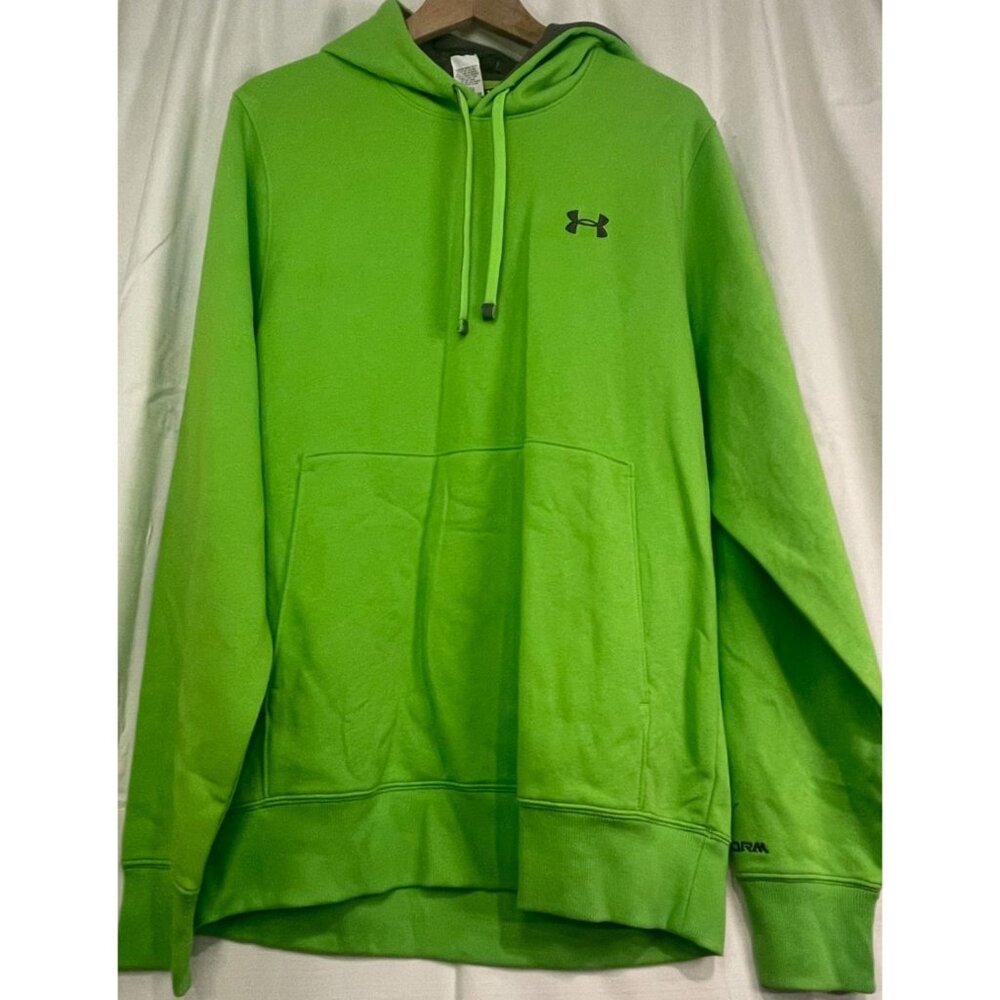 JA7056- Under Armour Bright Grn Loose Fit Pullover Sweatshirt Men’s Med